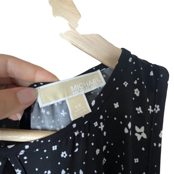 Michael Kors Nora Print Border Maxi Dress Sz XS Floral Wrap Tie Sleeveless - Picture 10 of 14